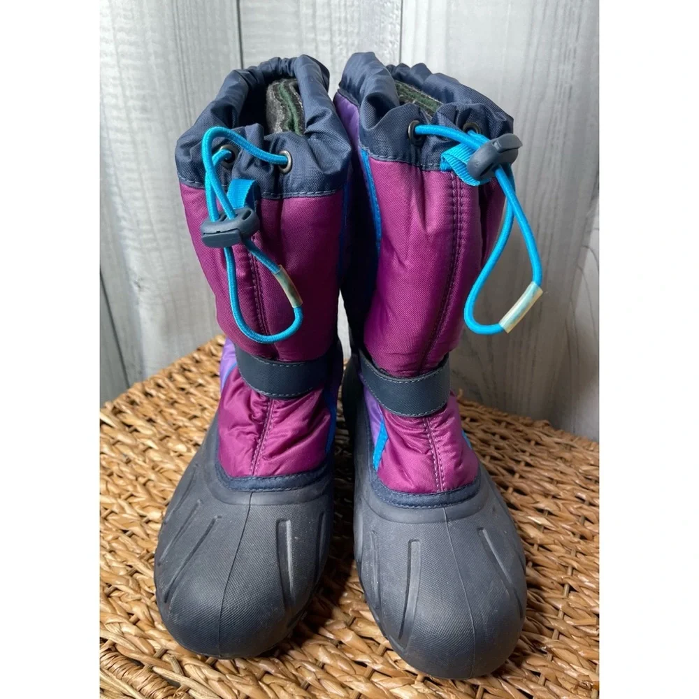 Sorel Youth Flurry Boots Insulated Snow Winter Warm Liners Purple Sz 6